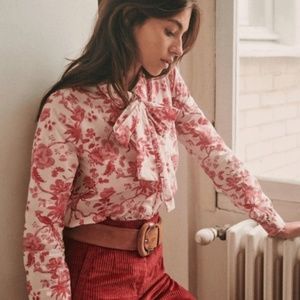 Sezane Lives Blouse in Liberty Rouge